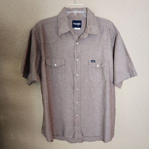 XL Wrangler short sleeve Pearl Snap button up western men's shirt